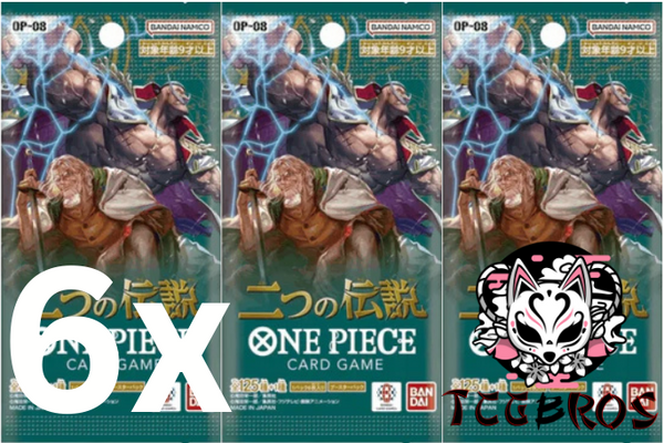 6x One Piece Card Game OP08 Two Legends Booster JP