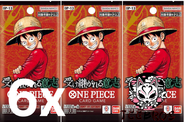 6x One Piece Card Game Carrying on His Will OP13 Booster JP