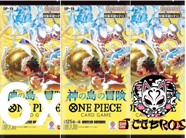 6x One Piece Card Game OP-15 – Adventure on Kami’s Island Booster JP