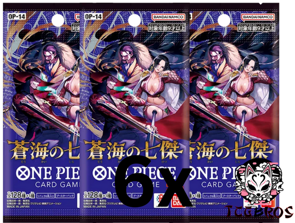 6x One Piece Card Game – OP14 The Azure Sea’s Seven Booster JAPANISCH