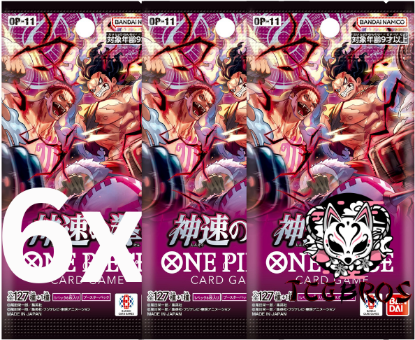 6x One Piece TCG: A Fist of Divine Speed Booster OP11 JP